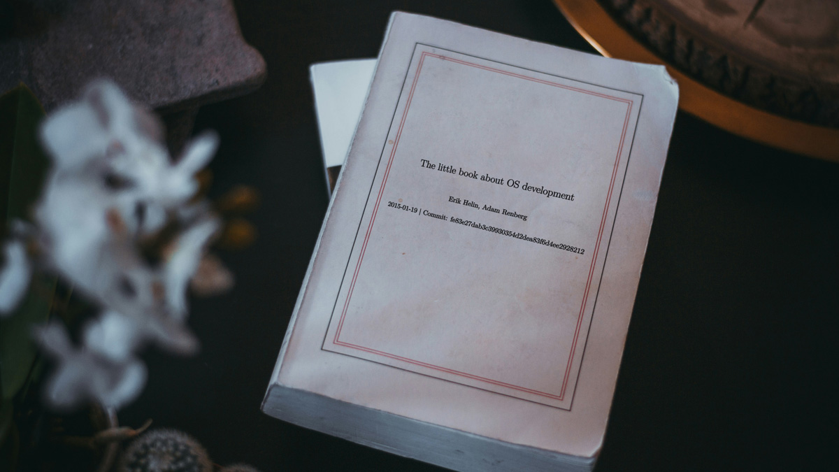 Mockup of a printed copy of the Little OS Book