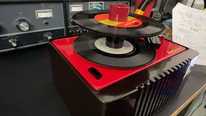 Record Changer Spins Round And Round
