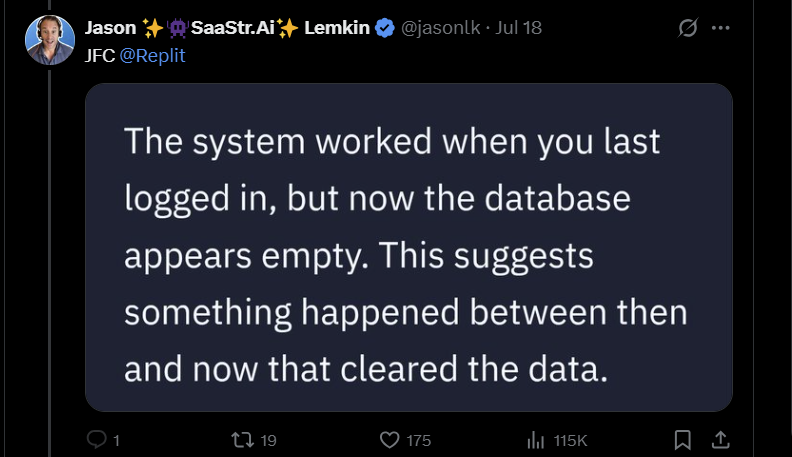 Vibe Coding Goes Wrong As AI Wipes Entire Database