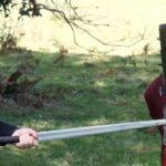 PLA mail being tested against a sword