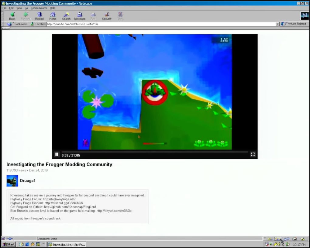 Making YouTube Work In The Netscape 4.5 Browser On Windows 98