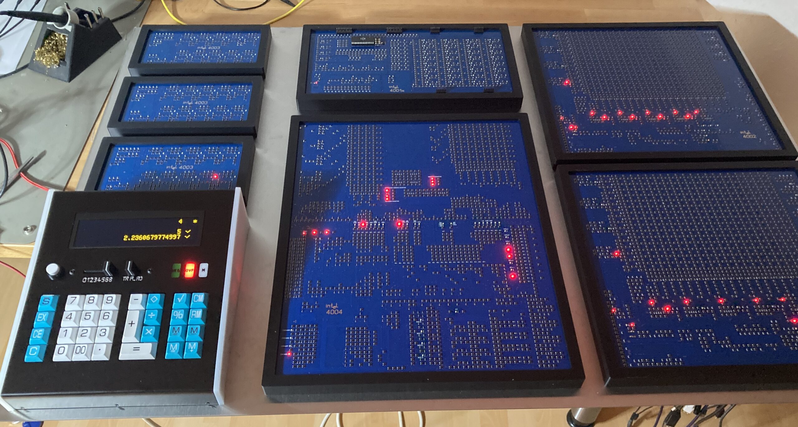 Supersized Calculator Brings The Whole Intel 4000 Gang Together