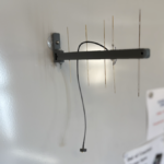The yagi, suction-cup mounted to a wall